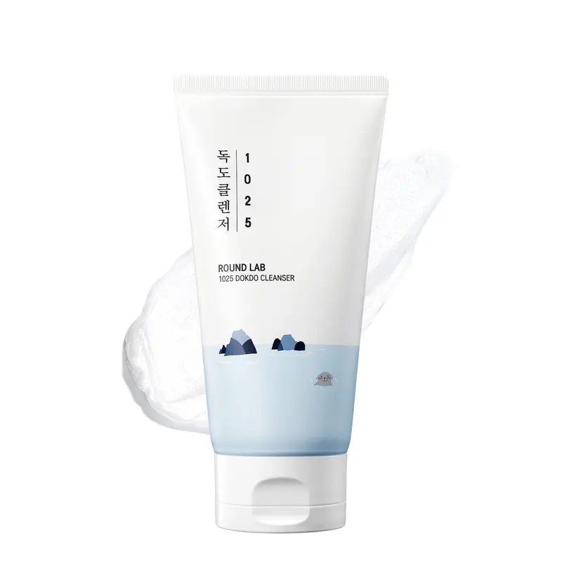 ROUND LAB 1025 Dokdo Cleanser – Nettoyant visage doux, pH bas, 300 ml, mousse riche et hydratante