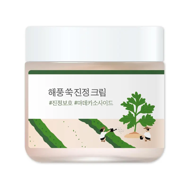 ROUND LAB Crème apaisante à l’armoise 80 ml – Hydratante et apaisante, Madecassoside