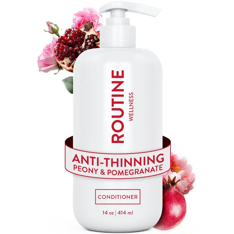 Routine Wellness Anti-Thinning Après-Shampooing Profond – Bloque DHT pour cheveux fins – Peony & Grenade 14oz