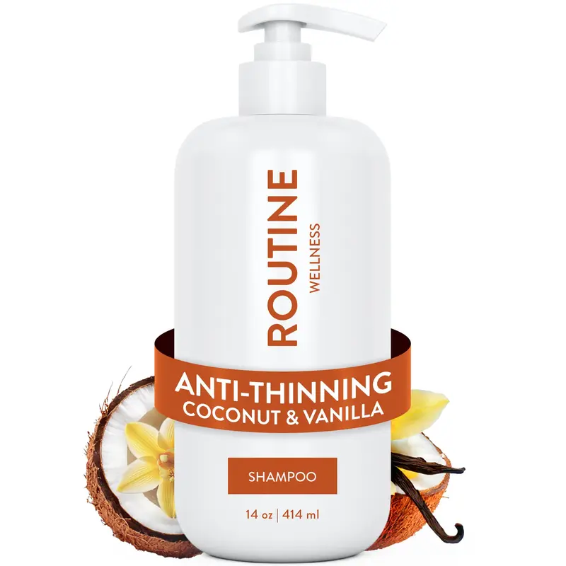 Routine Wellness Shampoing Anti-Affinement – Biotine et Blocage DHT – Sûr pour colorations – Coco & Vanille – 397 ml