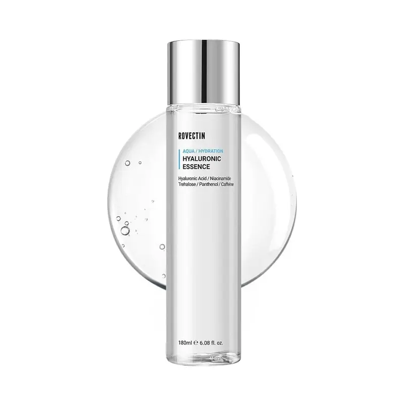 ROVECTIN Essence Aqua Hyaluronique pour peaux sensibles | Végan et sans cruauté | Toner-essence hydratant avec Niacinamide et 7 couches d'acide hyaluronique | 180 ml