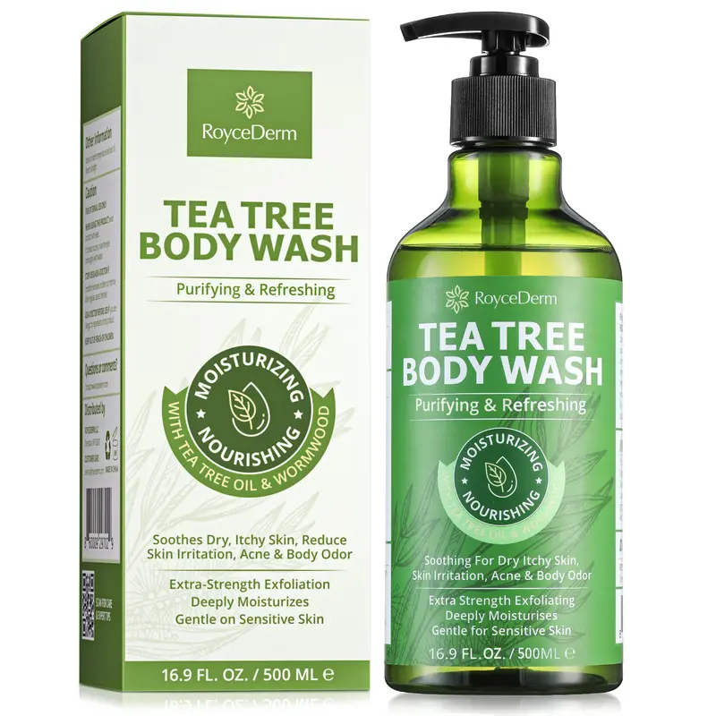 Roycederm Gel Douche Antifongique et Savon Antibactérien — Arbre à Thé, Soin Doux