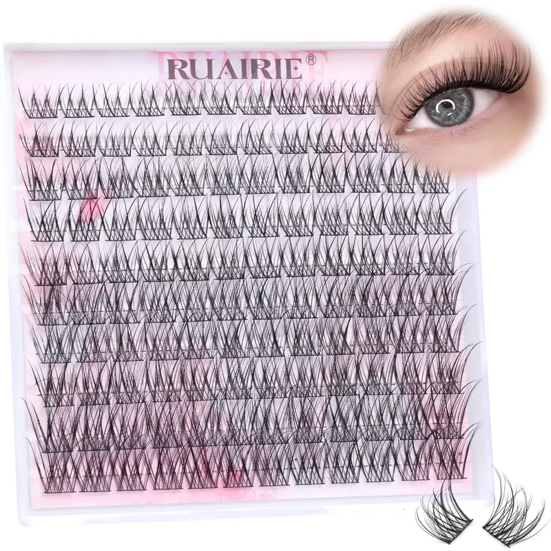 Ruairie – Extensions de cils en grappes Wispy, 120 pièces, à poser chez soi