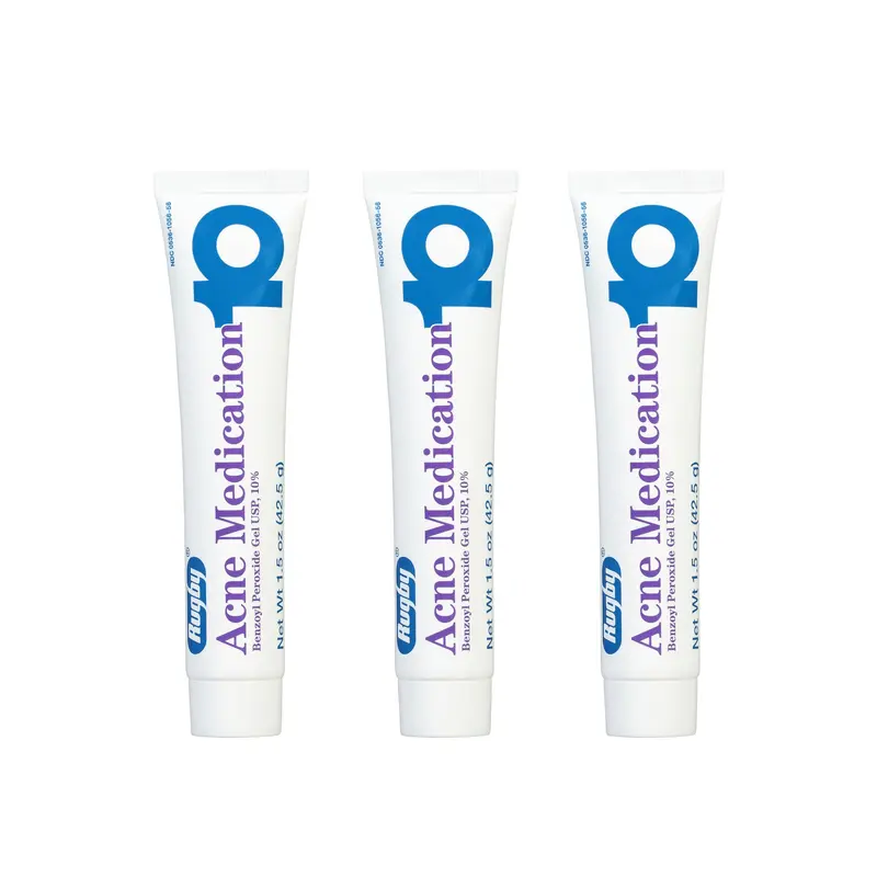 Rugby Laboratoires Gel au peroxyde de benzoyle 10% – Lot 3x42,5 g – Acné, formule sans graisse