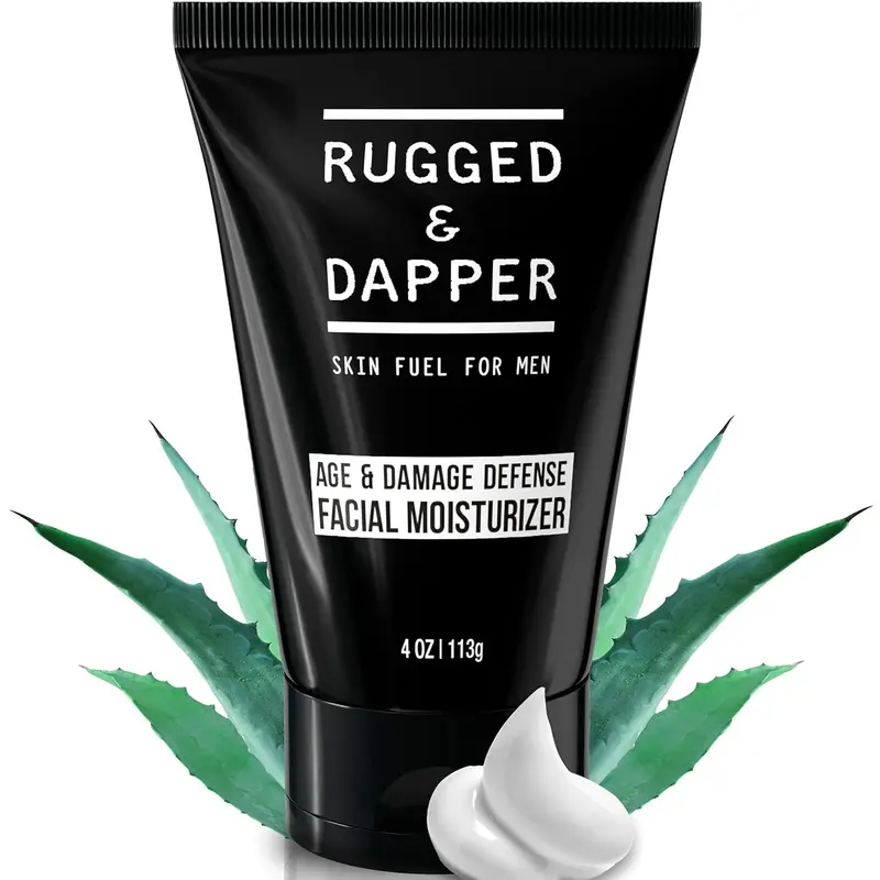 RUGGED & DAPPER — Hydratant Visage Homme Anti-Âge Sans Parfum | 4 oz | Ingrédients Naturels | Fabriqué aux États-Unis
