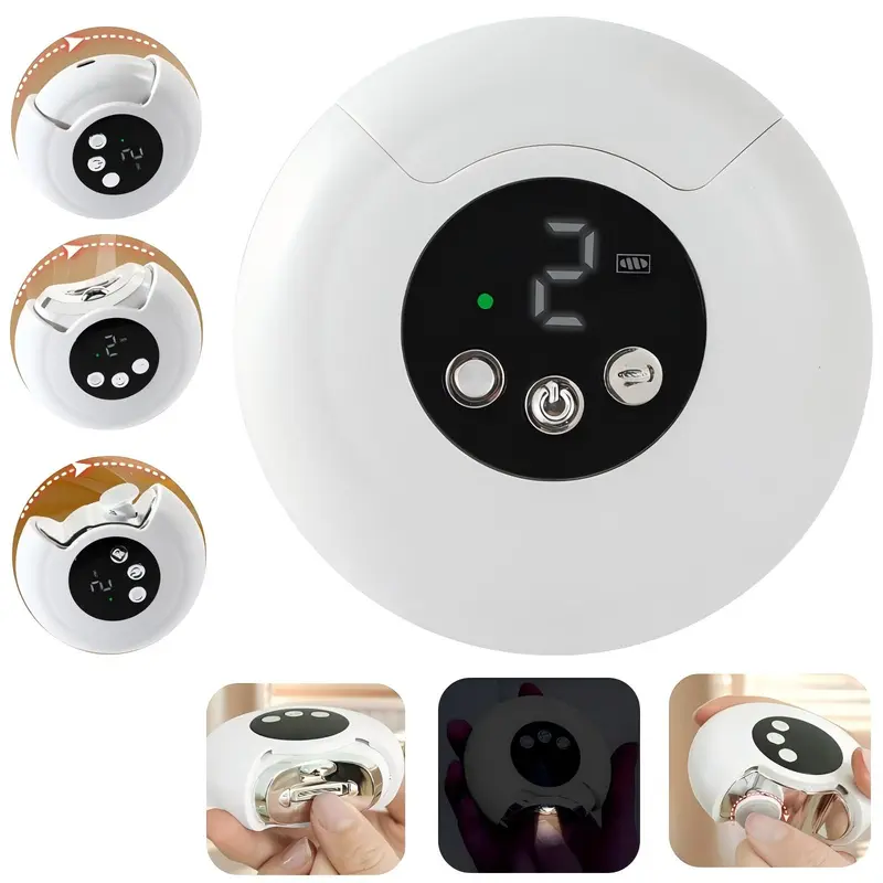 RUILAOYXT Coupe-ongles Électrique 360° – 3 en 1, Lumière LED, Stockage Débris, Recharge USB