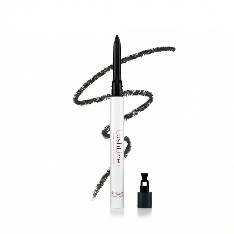 Rumi Cosmetiques LushLine+ Crayon Yeux Étanche pour Yeux Matures – Glisse Douce, Sans Toxines, Noir Naturel