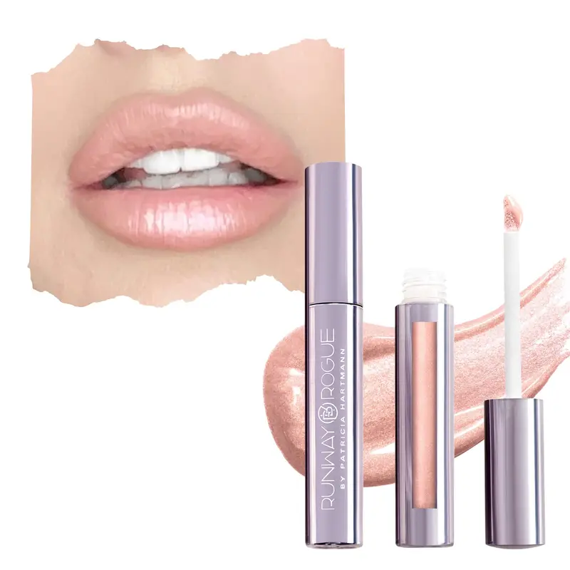 Runway Rogue LuxGloss Photo Filter – gloss nude pâle nacré, pigmentation élevée, soin végan