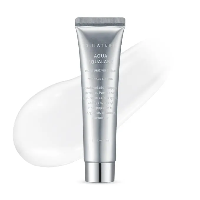 S.NATURE Crème Hydratante Aqua-Squalane – Hydratation Durable pour Peau Sèche et Sensible (80 ml, 150 000 ppm Squalane végétal)