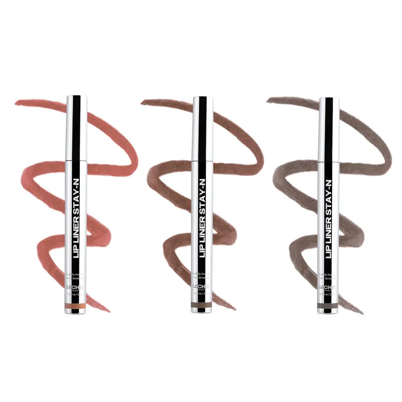 Sacheu Lip Liner STAY-N Peel Off Lip Stain — Teinte longue tenue waterproof avec acide hyaluronique & vitamine E — fini mat anti-transfert, vegan & cruelty-free (Deep Bundle)