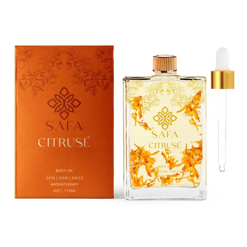 SAFA Citruse huile – soin visage, cheveux et ongles avec vitamines C, E et A – parfum d'orange – non comédogène – 120 ml