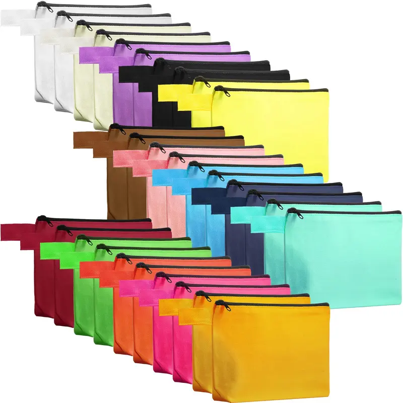 Saintrygo – Lot de 30 Sacs Maquillage en Toile, Pochettes Zip Multifonctions 9,8 x 5 x 2 pouces