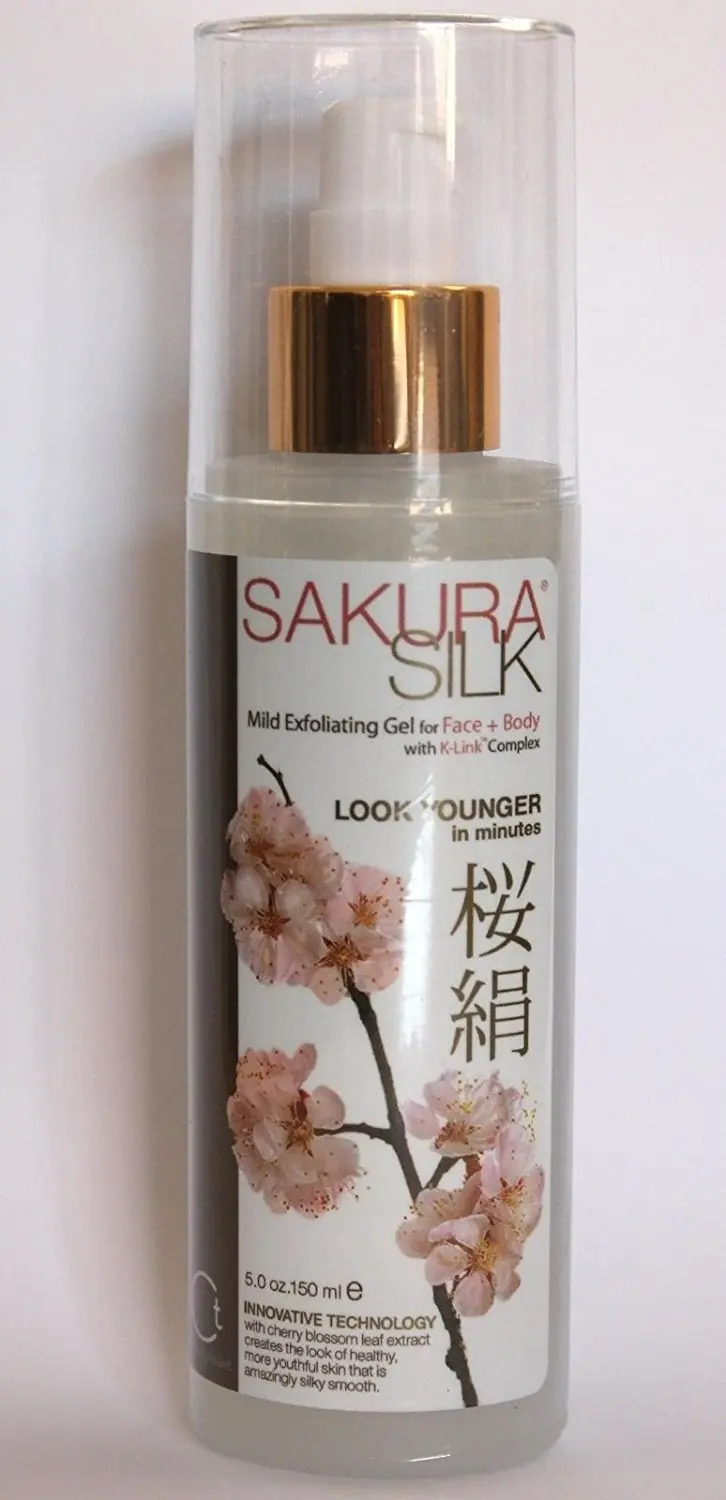 Sakura Silk Gel – Gel Exfoliant Doux pour Visage et Corps (5 onces)