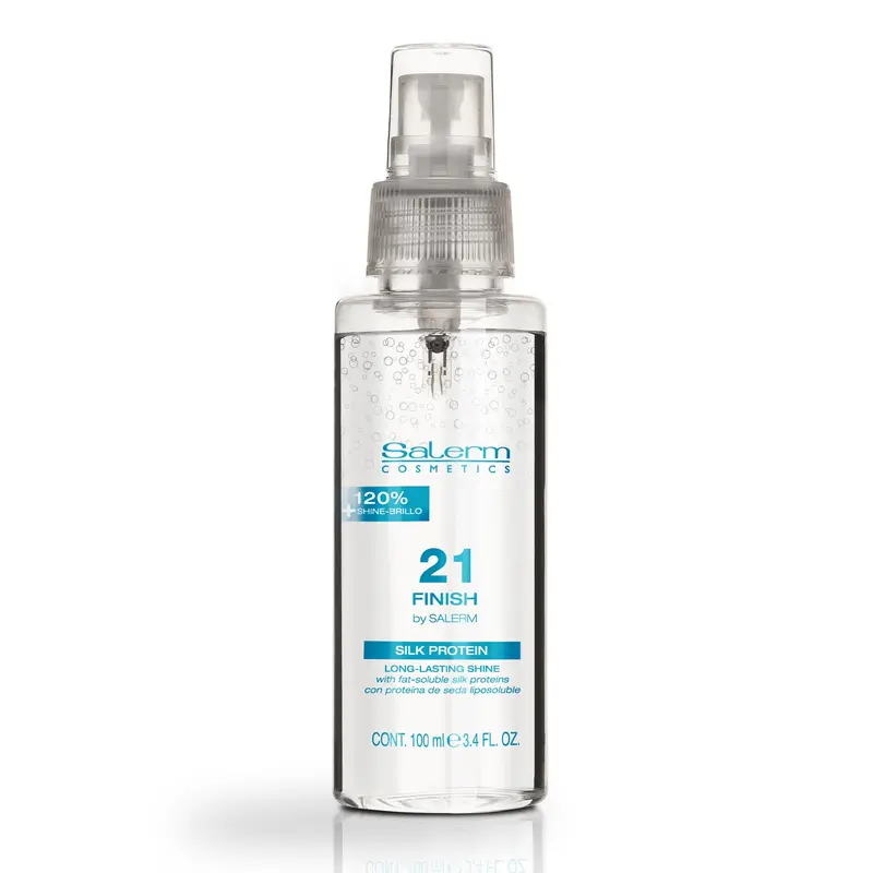 SALERM 21 Finish – Brume lumineuse pour cheveux, 100 ml, protéines de soie, protection thermique