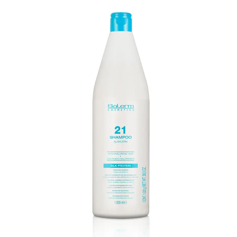 SALERM 21 Shampooing Réparateur Hydratant – Protéines de Soie, 1000 ml