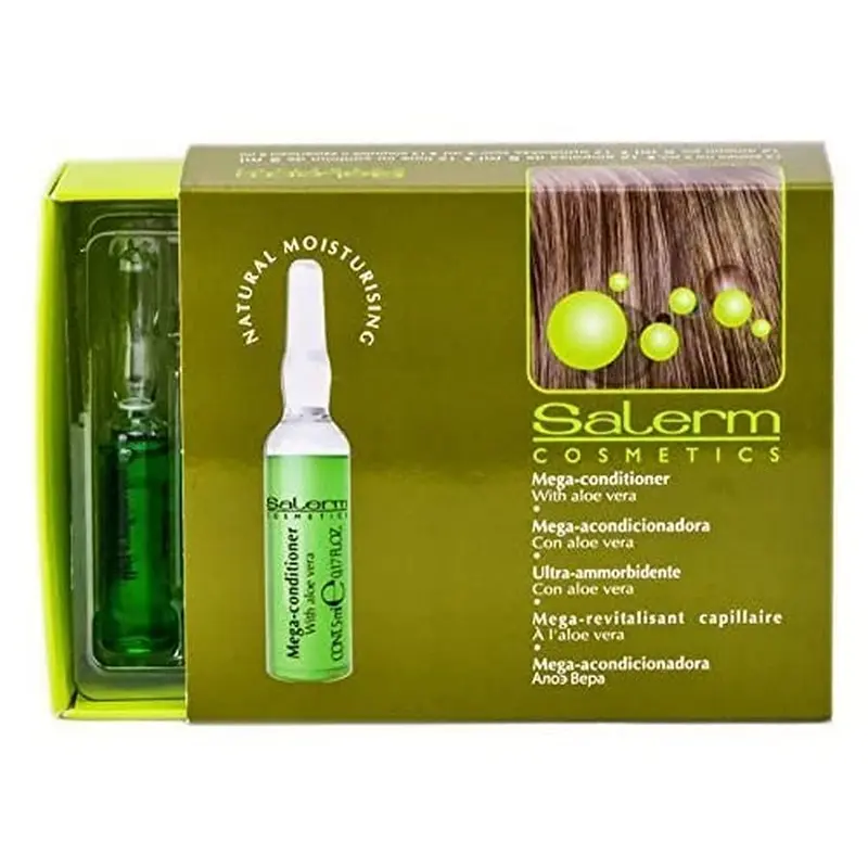 SALERM Mega Après-Shampooing Soin Hydratant Naturel – 12 fioles de 4,8 g environ