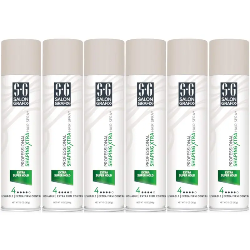 Salon Grafix Fixatif Coiffant Professionnel Extra Fort 4 – 296 ml (Pack de 6)