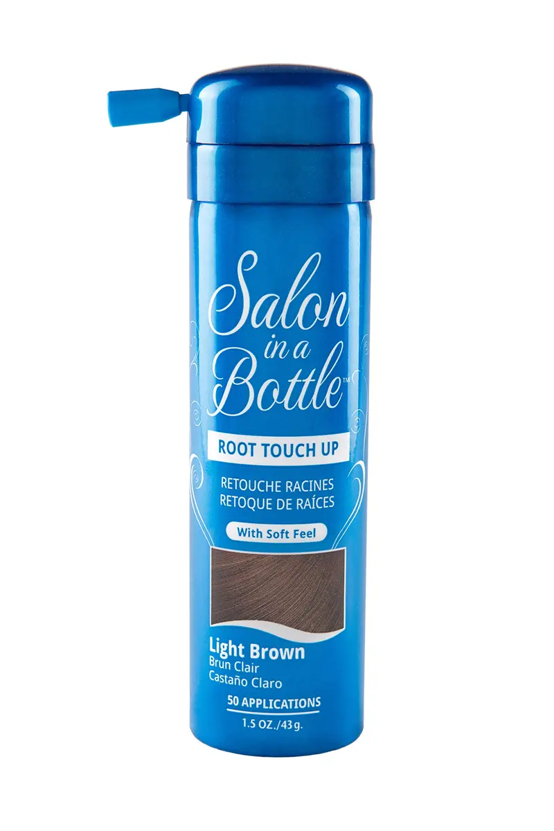 Salon in a Bottle – Retouche Racines Brun Clair, Coloration Cheveux Résistante à l'eau (Plus de 50 applications)