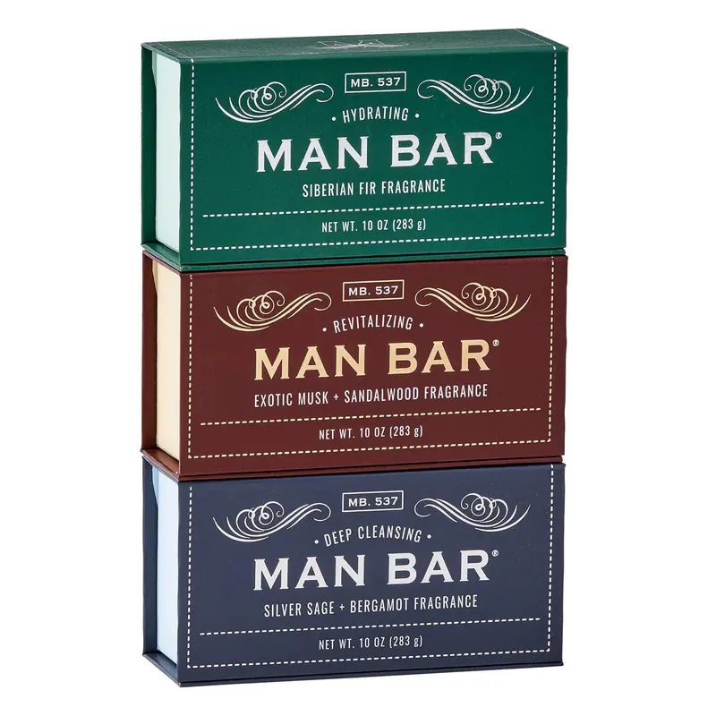 San Francisco Soap Co Man Bar Lot Cadeau 3 Pièces – Sans Produits Chimiques Nocifs – Fabriqué aux États‑Unis