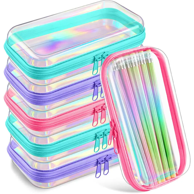 Sanwuta – 6 Poches Transparentes Zippées Rigides pour Voyage et Organisation