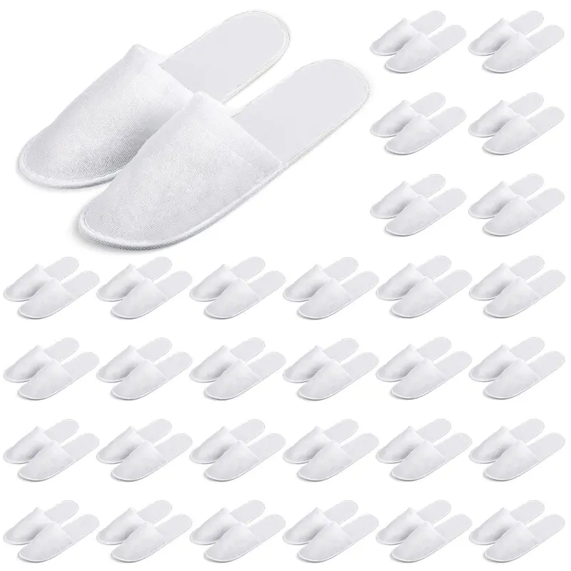 SATINIOR Chaussons Jetables – 30 Paires, Fermes et Antidérapants, Pour Hôtel, Spa, Voyage et Maison