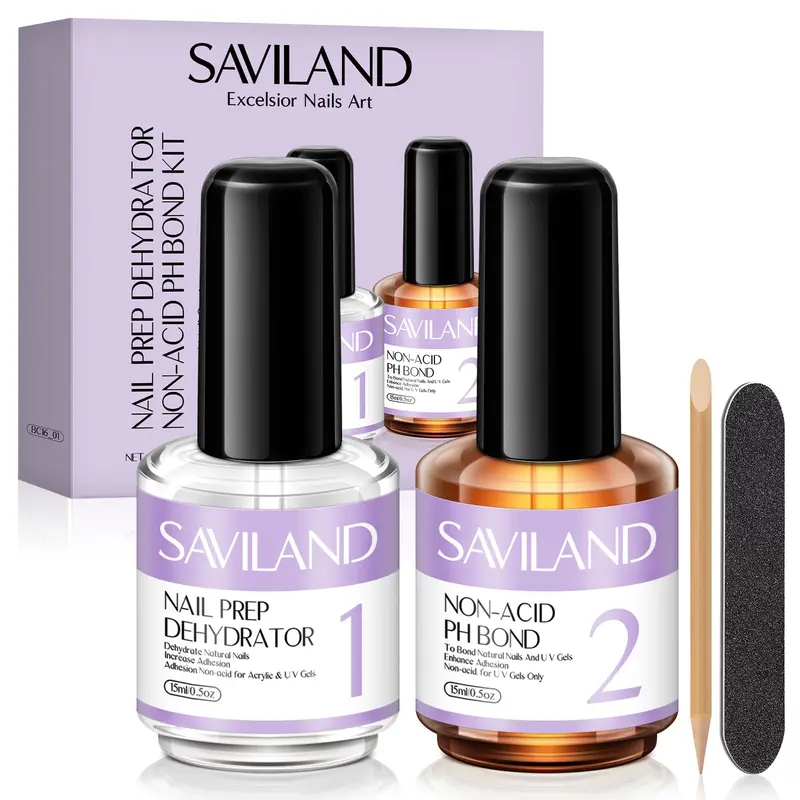 SAVILAND Déshydratant et Liant Sans Acide pour Ongles – Base et Liant Professionnels