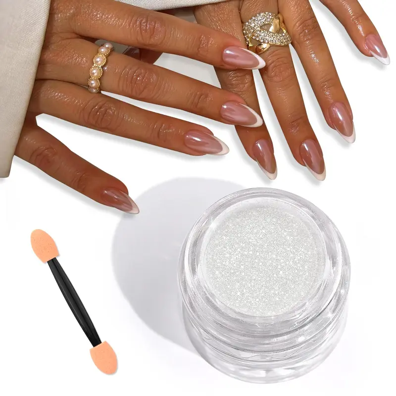 SAVILAND Poudre Chrome Perle Blanche 1g – Effet Miroir pour Ongles DIY