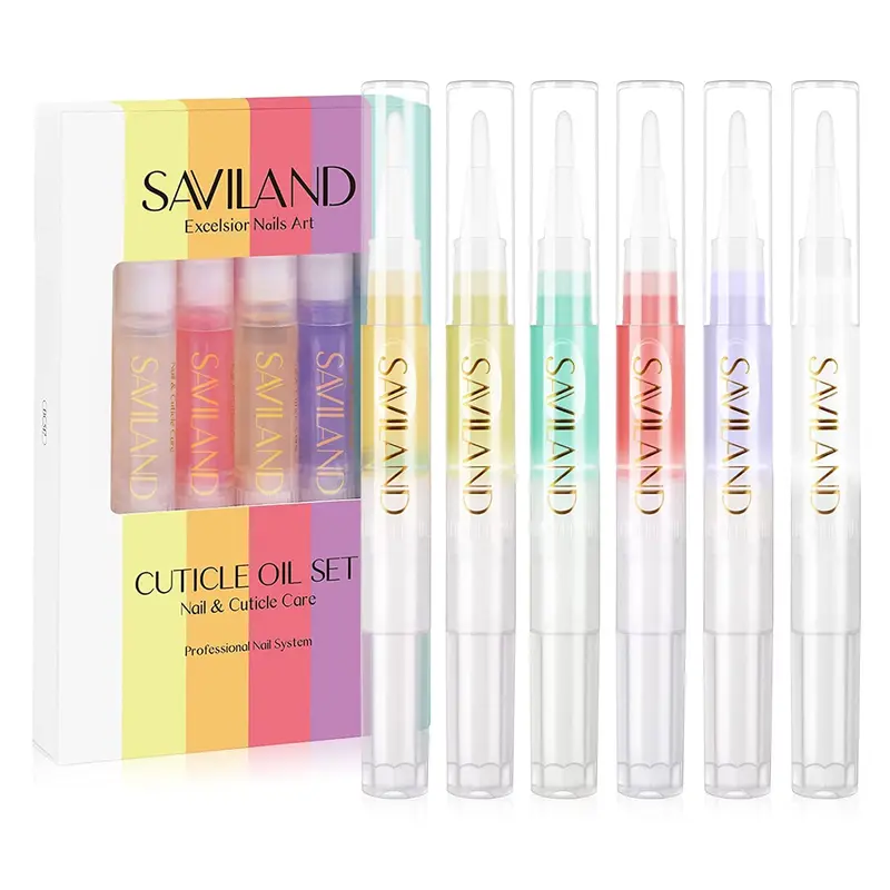 SAVILAND Stylo huile cuticule – 6 pièces, nourrissant et fortifiant pour ongles