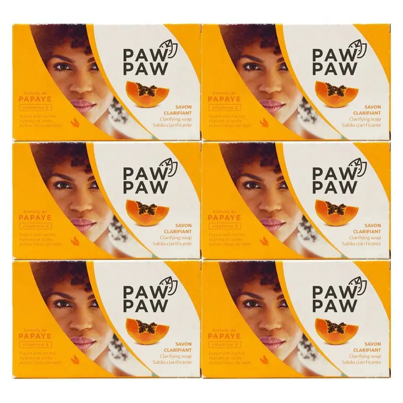 Savon clarifiant Paw Paw pour la peau et le corps – Papaye et vitamine E, 180 g x 6 | Lot de 6