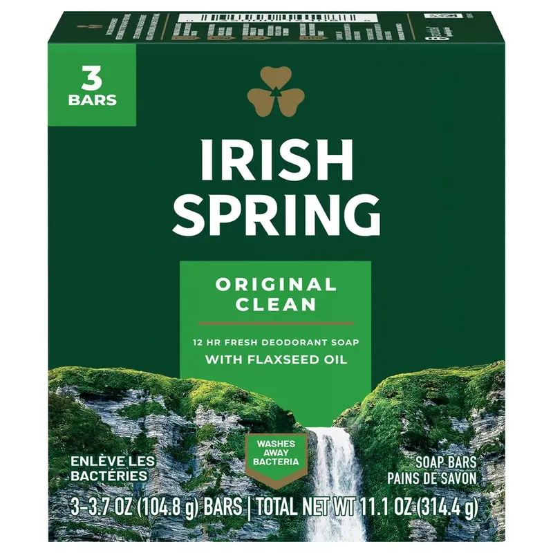 Savon Déodorant Irish Spring Original – Barre, Lot de 3 (3,7 oz chacune)