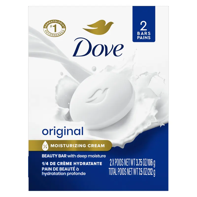 Savon Dove Beauté Originale — Pack 24, Hydratation avec 1/4 Crème Hydratante