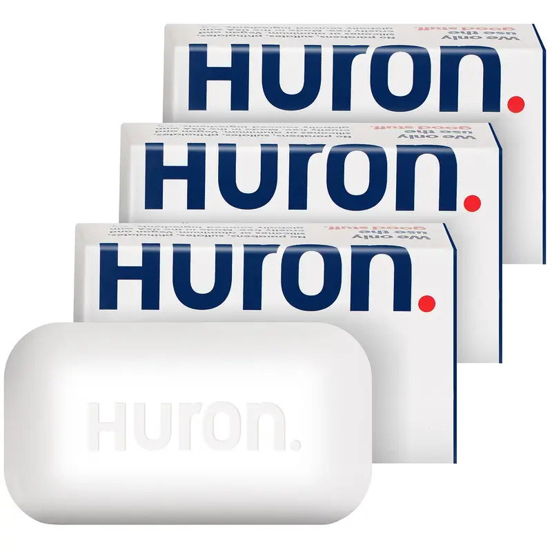 Savon en barre Huron Citrus + Eucalyptus – Trio triple-moulé, karité et huile de coco