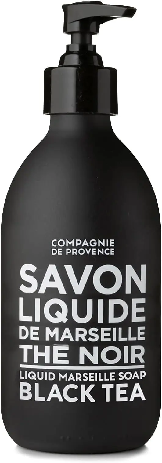 Savon Liquide de Marseille La Compagnie de Provence – Thé Noir, Bouteille Verre 10oz