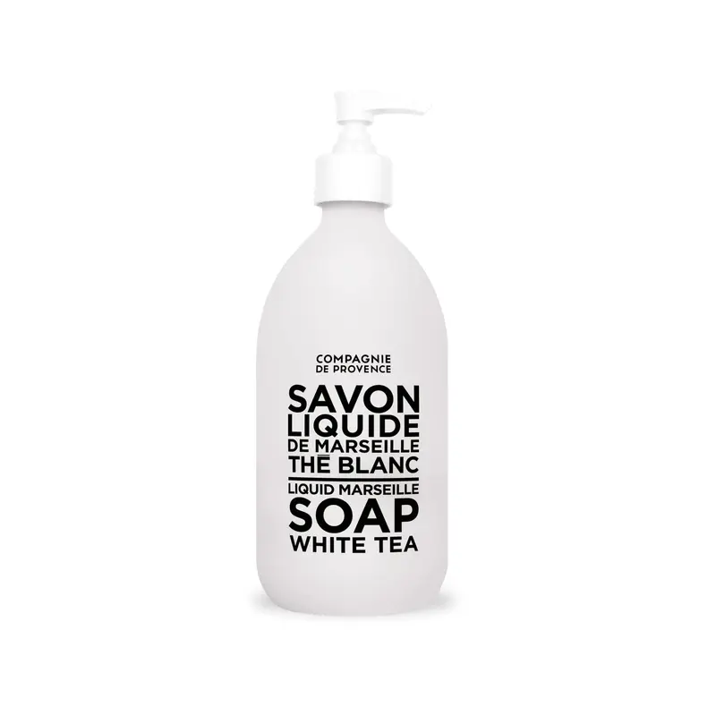 Savon Liquide Marseille Extra Pur Thé Blanc - La Compagnie de Provence, Flacon Verre 500 ml