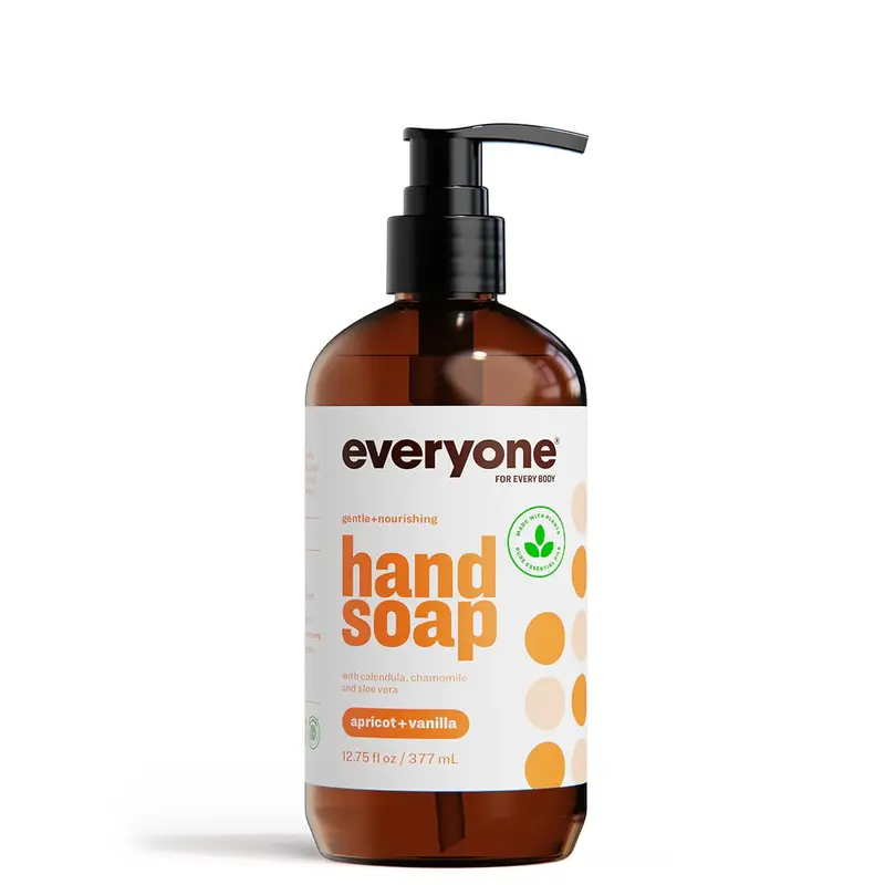 Savon liquide pour les mains Everyone – Abricot et Vanille, 375 ml, huiles essentielles