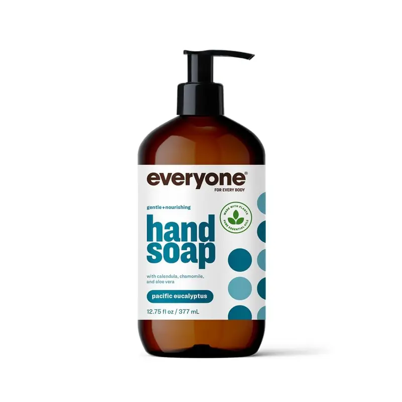 Savon liquide pour les mains Everyone – Pacific Eucalyptus, 375 ml, nettoyant à base de plantes avec huiles essentielles