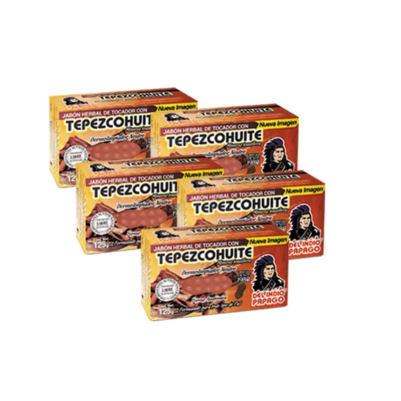 Savon neutre Del Indio Papago au Tepezcohuite – Lot de 5 x 125 g