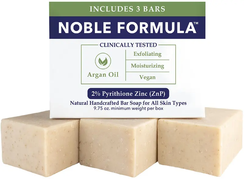 Savon Noble Formula 2% Pyrithione de Zinc – Olive et Argan, 3 barres, 9,75 oz