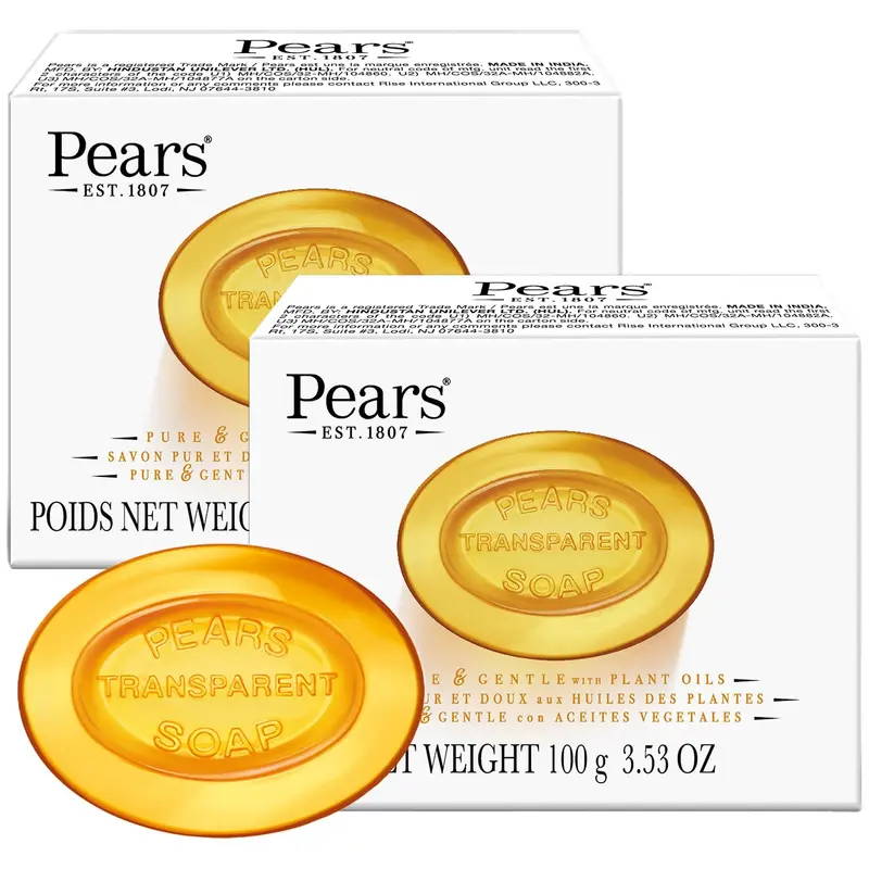 Savon Pears Pur et Doux – Ambre Transparente, 2 x 100 g