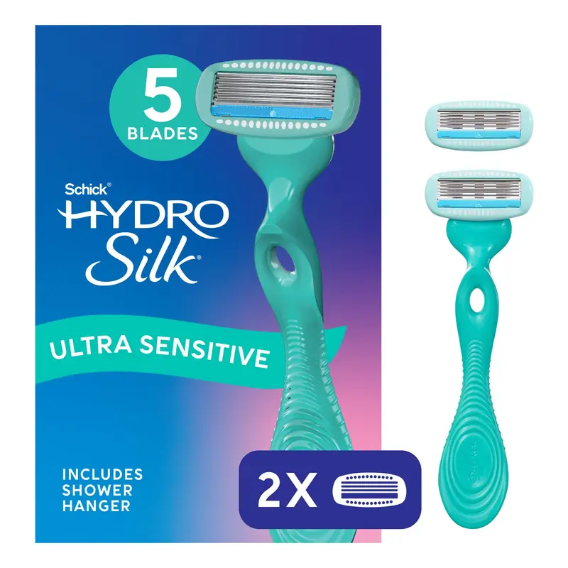 Schick Hydro Silk Sensitive - Rasoir Femme à 5 Lames, Confort et Hydratation
