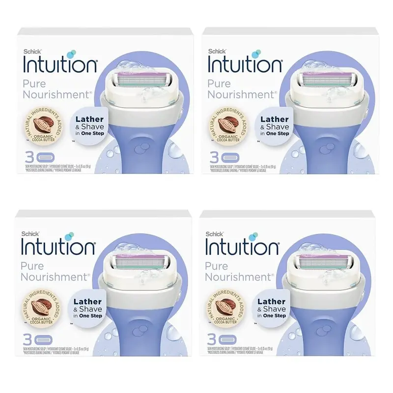 Schick Intuition Pure Nourishment – Recharge 12 Cartouches pour Rasage Hydratant