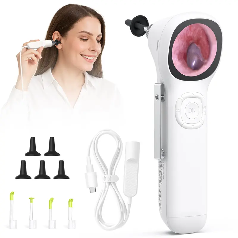 ScopeAround Otoscope avec Éclairage et Écran 1,45 pouces – Caméra d’oreille 3,9 mm