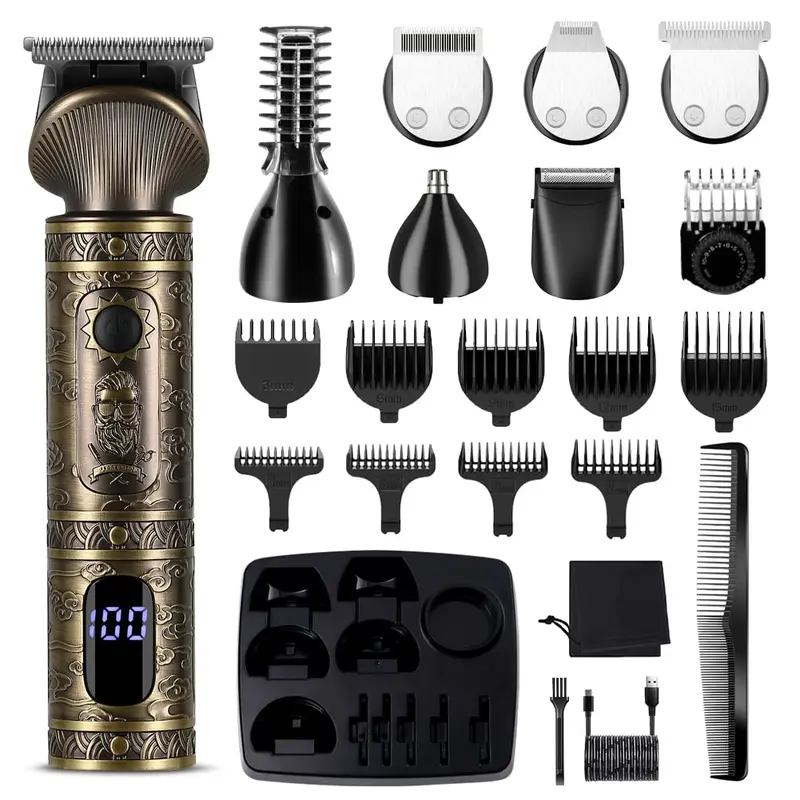 Scttomon Tondeuse T-Blade Zero Gap – Kit Grooming 7 en 1 pour Hommes Sans Fil