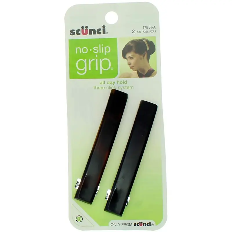 Scunci Barrettes Anti-Glisse Clip Automatique – 3 Paquets de 2 (6 pièces) – Couleurs Assorties