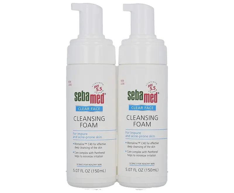 Sebamed Clear Face Mousse Nettoyante Douce – Peaux grasses et imperfections (2 × 150 ml)