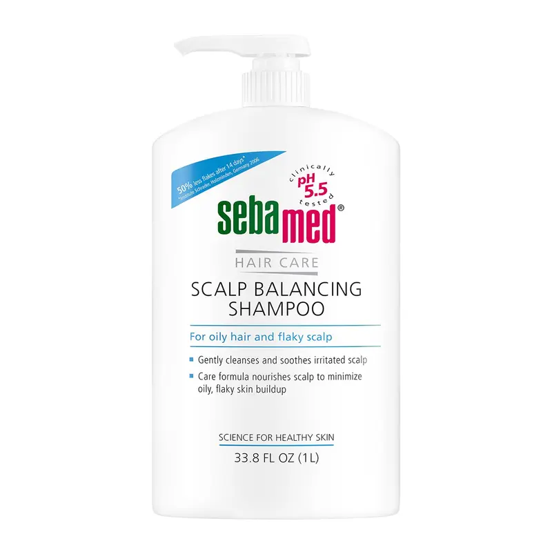 SEBAMED Shampoing Équilibre Cuir Chevelu – Anti-Pelliculaire Doux pour Cheveux Gras, 1 L avec Pompe