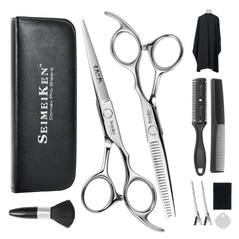 SEIMEIKEN — Kit de Ciseaux de Coiffure Professionnels 10 pièces (6,0 pouces) – Coupe et Texturisation