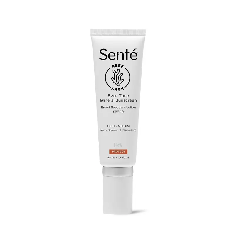 Sente Even Tone — Écran solaire minéral teinté SPF 40 (Teinte claire à moyenne) Hydratant léger
