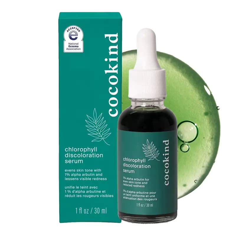 Sérum Chlorophylle Décoloration Cocokind – Peau sensible, ciblage des taches et rougeurs, teint uniforme, 30 ml