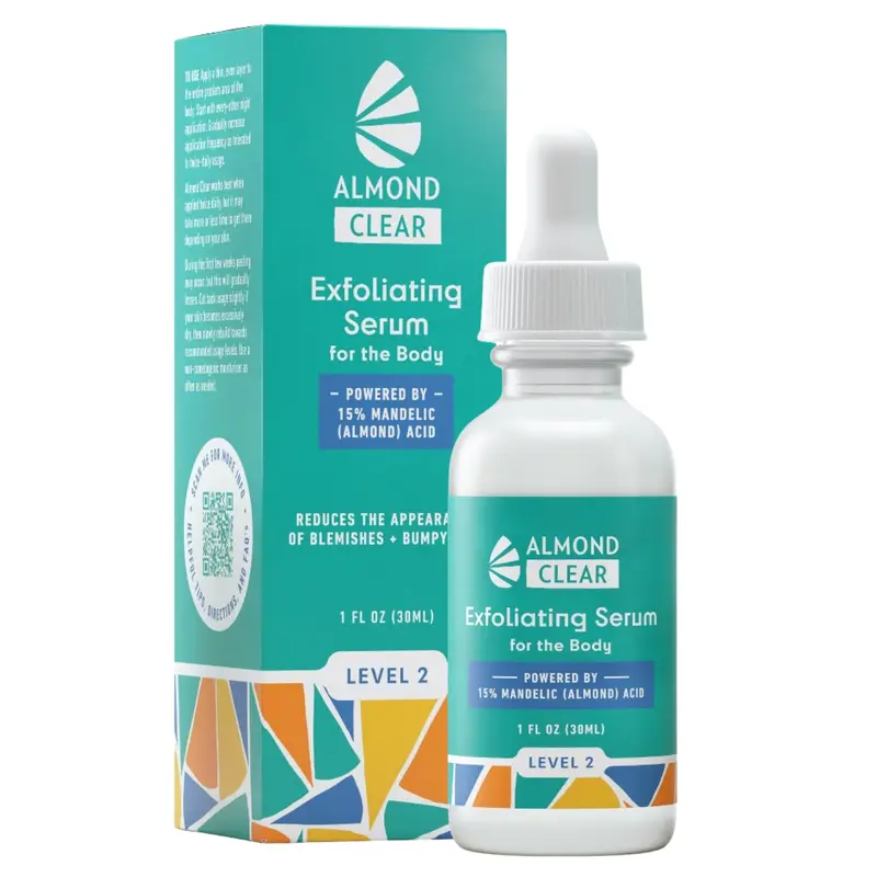 Sérum Corps Almond Clear – Acide Mandelique Niveau 2 pour l’Acné Corporelle, 1 fl oz (30 ml)